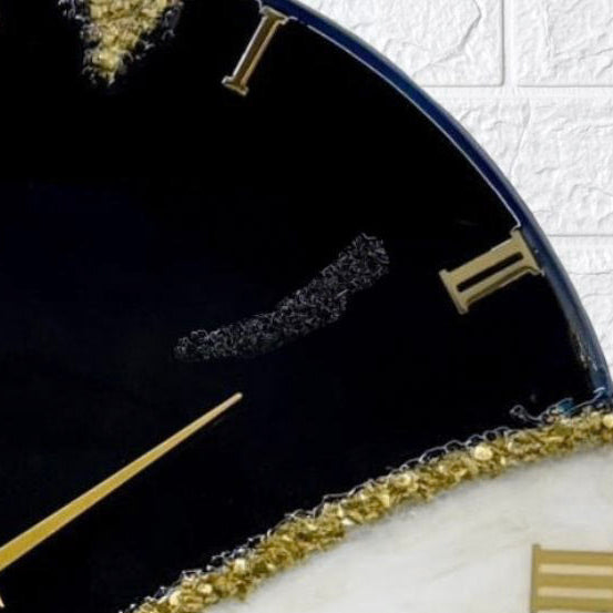 Black Peak Handmade Resin Clock 17.5 Inches