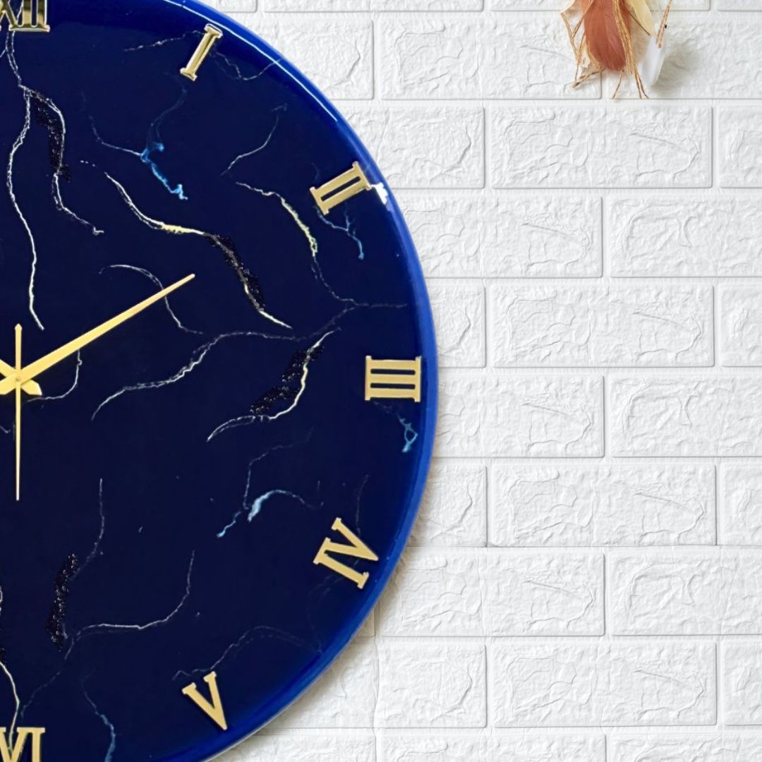 Blue Storm Silent Resin Wall Clock 27 Inches