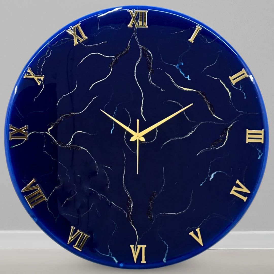 Blue Storm Silent Resin Wall Clock 27 Inches