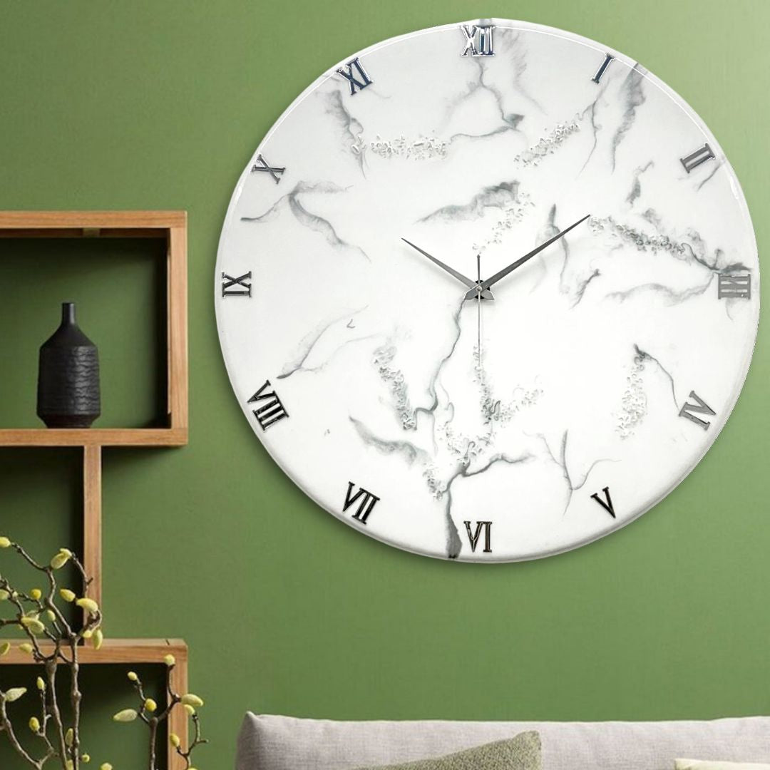 Silver Dust Silent Clock 27 inches