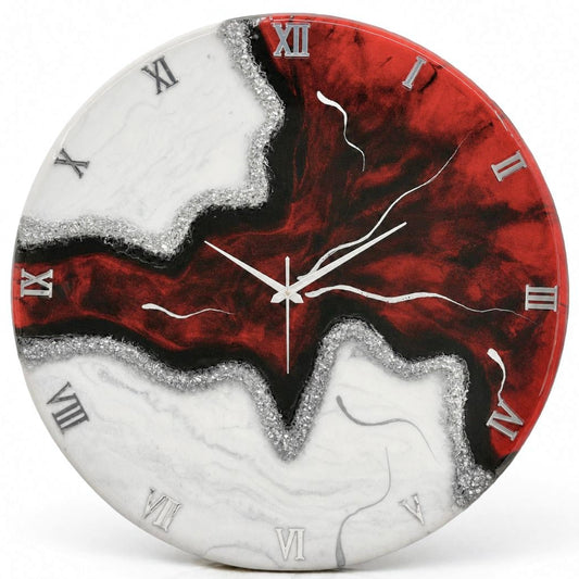 Crimson rift Silent Clock 17.5 inches