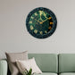 Dark green Silent Clock 17.5 Inches