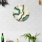 Curvy Green Shiny Marble Finish Clock Regular Size 17.5 Inches