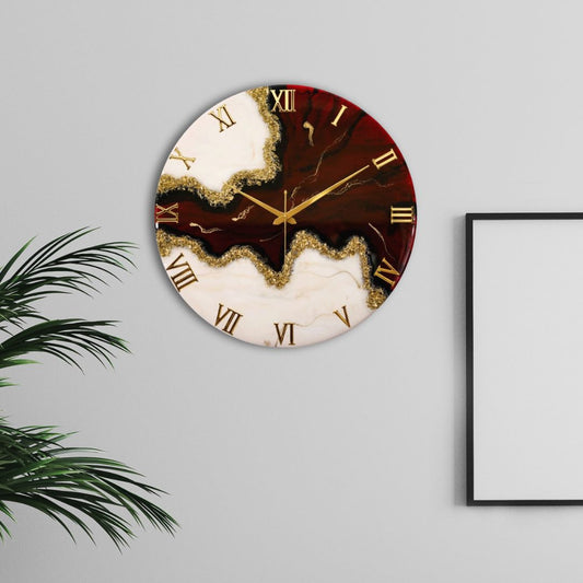 Maroon Stunner  Silent Clock 17.5 Inches