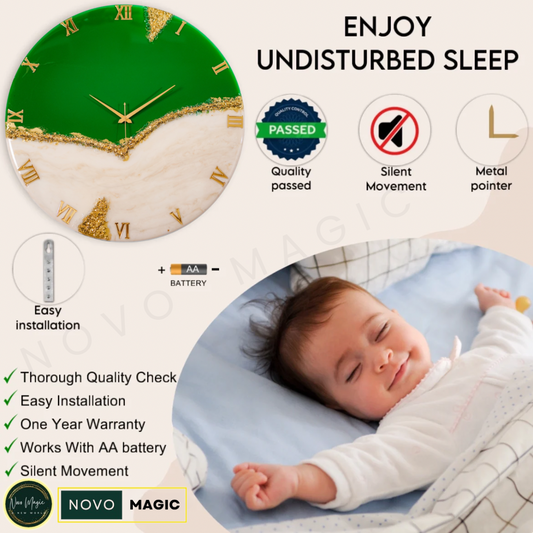 Green Peak Silent Wall Clock 27 Inches