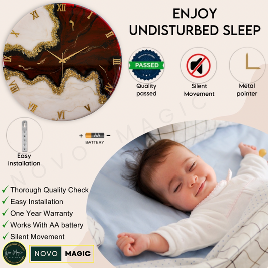 Maroon Stunner Silent Wall Clock