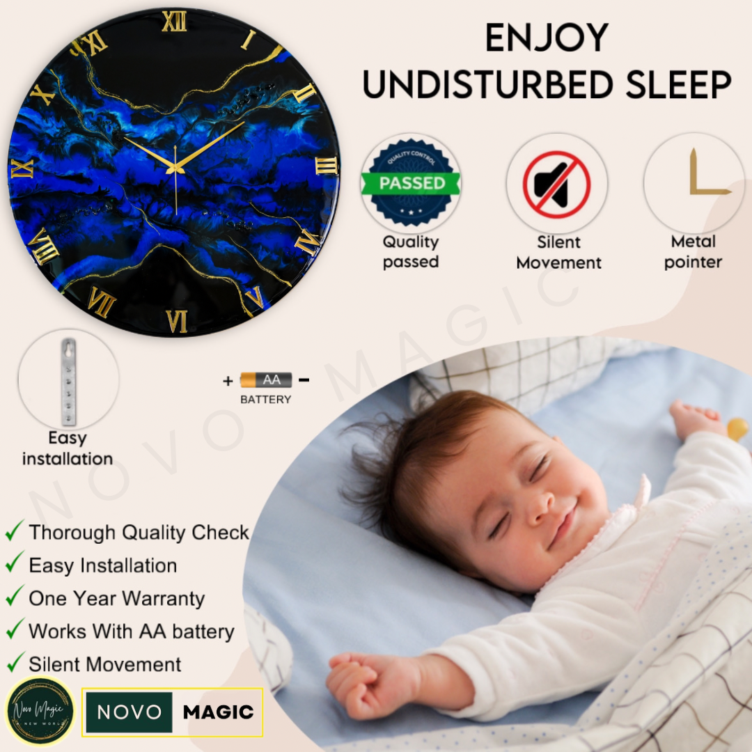 Deep Ocean Silent Wall Clock 27 Inches