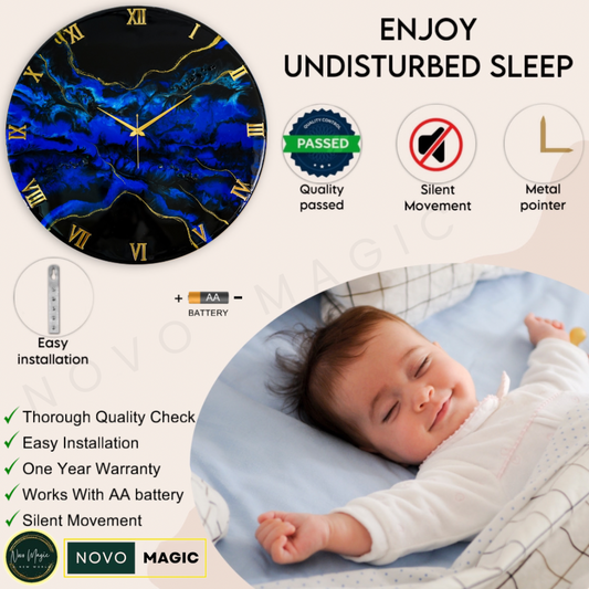 Deep Ocean Silent Wall Clock 27 Inches