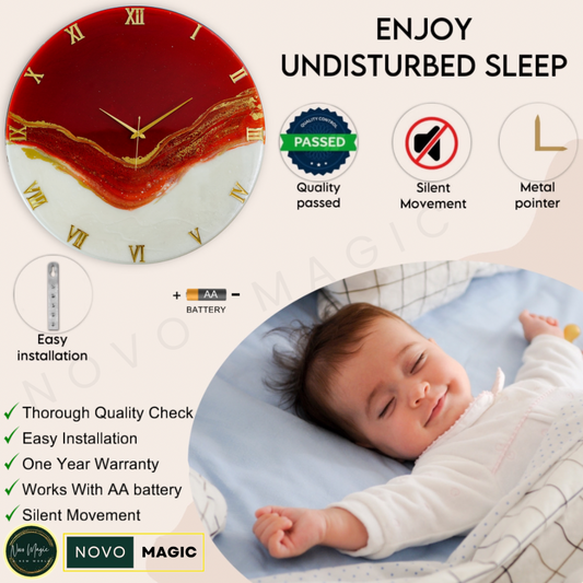 Red Stunner Large Silent Wall Clock