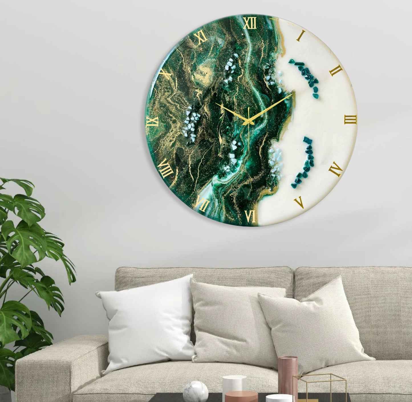 Green Neptune Silent Clock 27 Inches