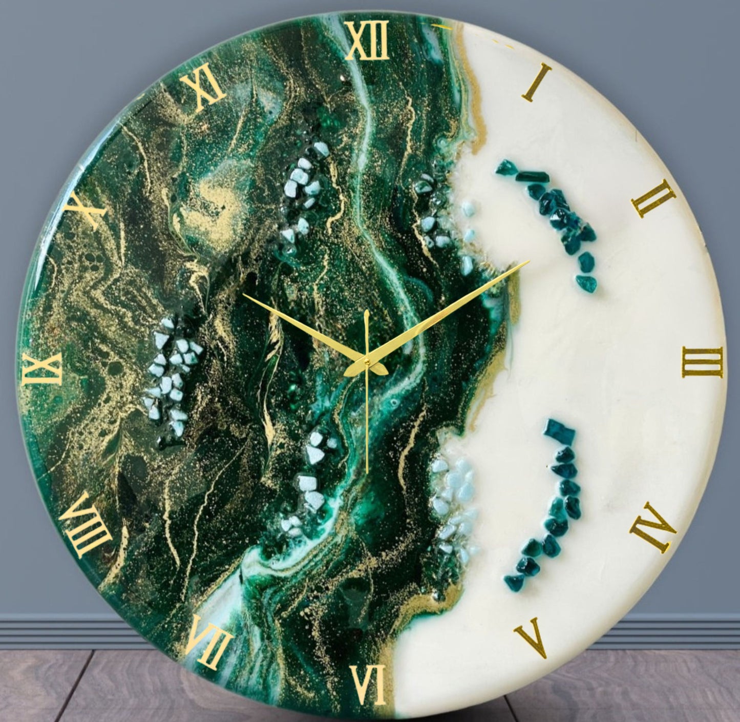 Green Neptune Silent Clock 27 Inches