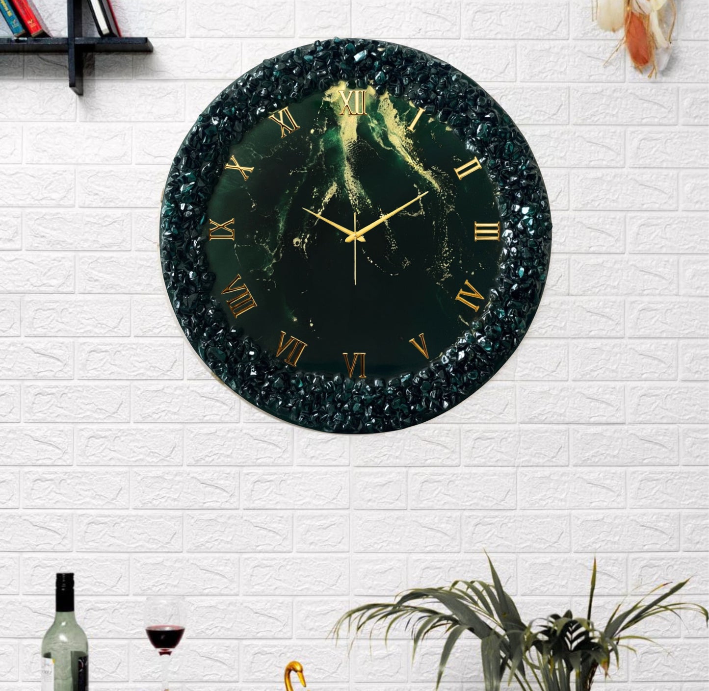 Dark green Silent Clock 27 Inches