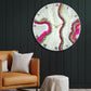 Pink Curves Marble Finish Clock Regular Size 17.5 Inches