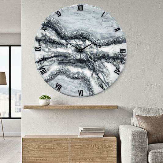 Black & White Silent Clock 27 inches