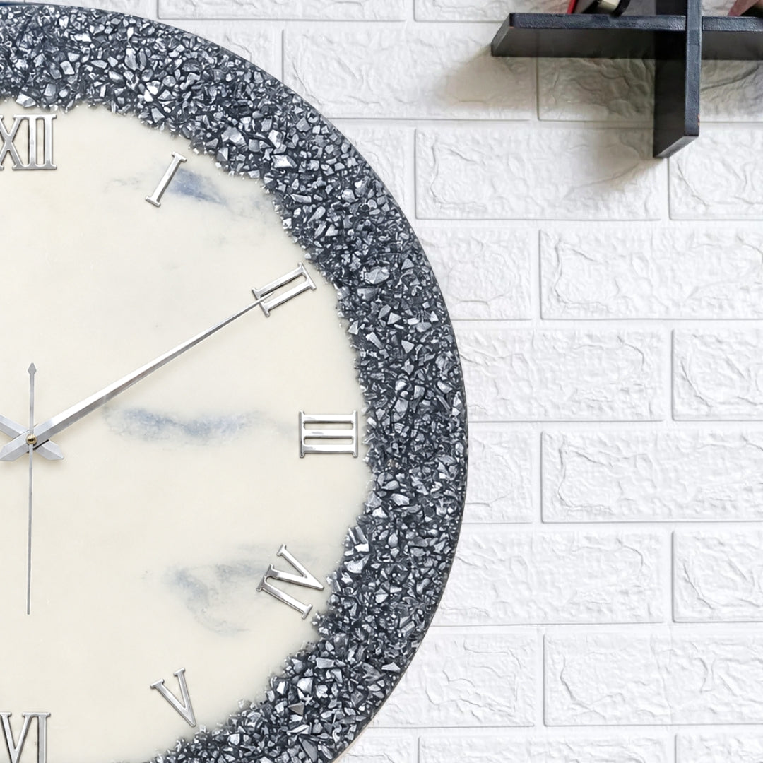 Silver Ring Clock 17.5 Inches