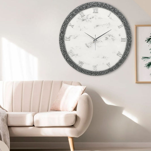 Silver Ring  Clock 27 Inches