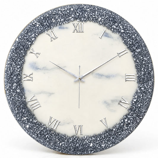 Silver Ring Clock 17.5 Inches