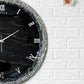 Black Silver Ring Silent Clock 27 Inches