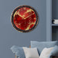 Red Ring Silent Clock 17.5 inches