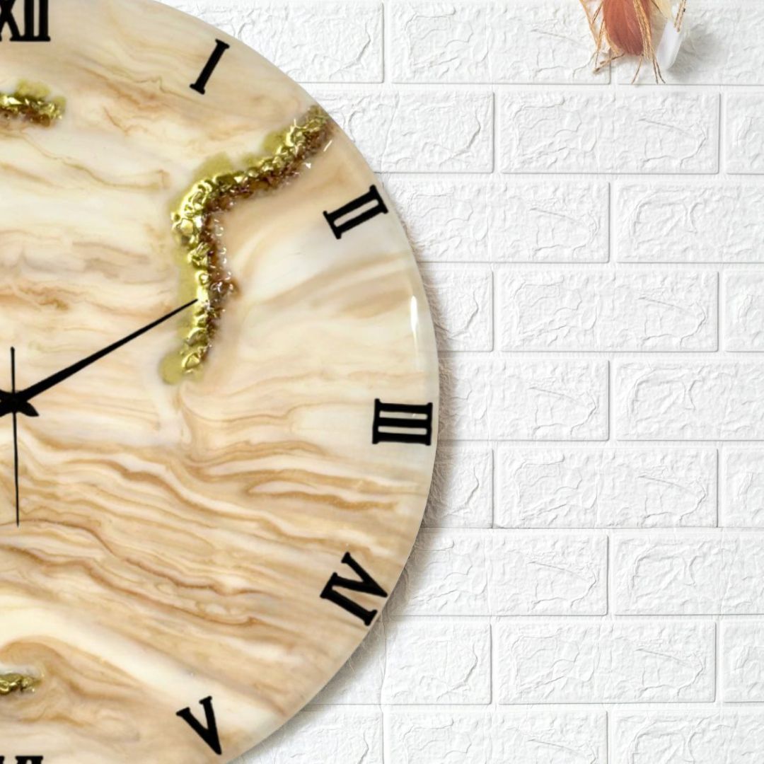 Sandy Resin Silent Wall Clock 27 Inches