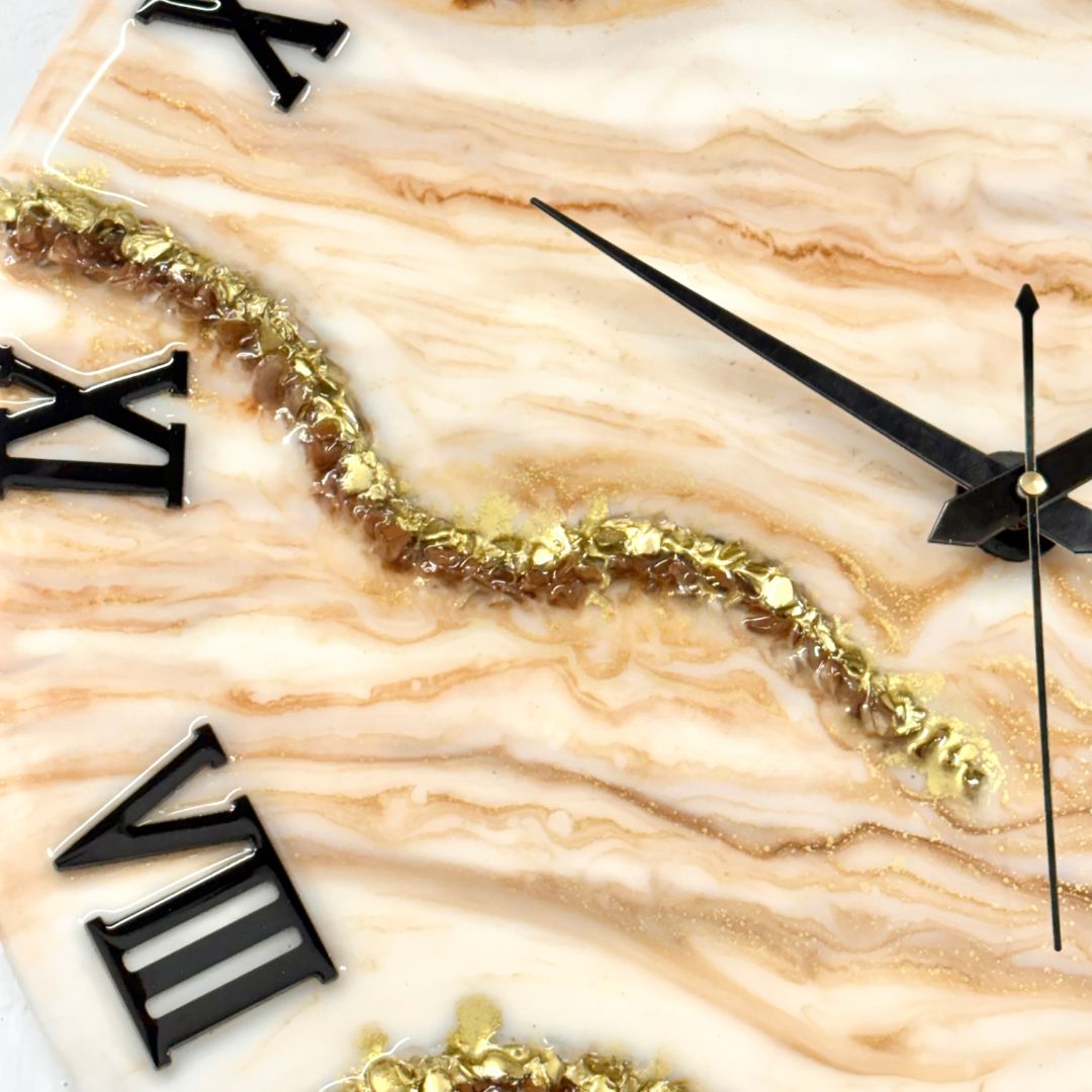 Sandy Resin Clock 17.5 Inches