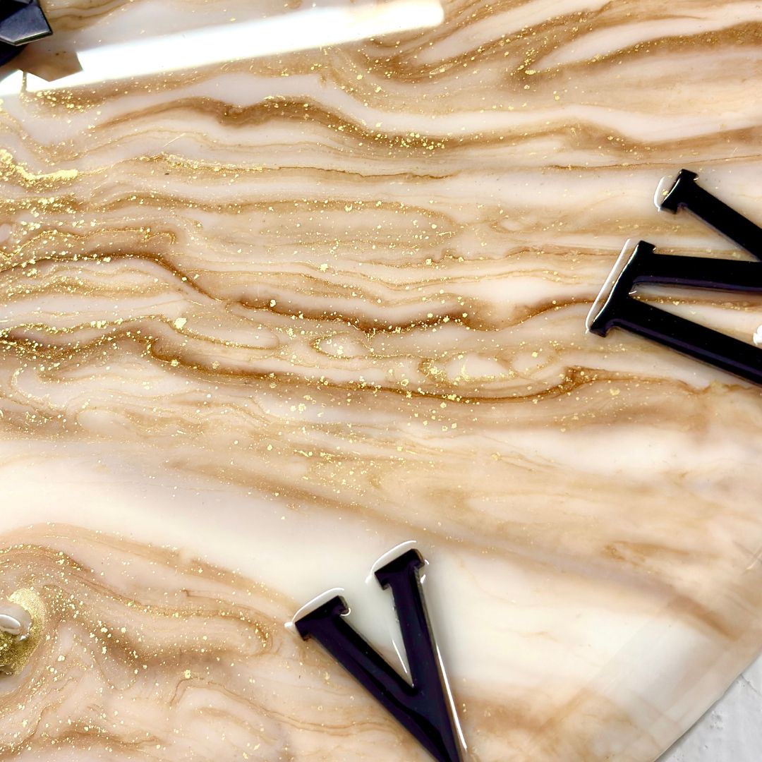 Sandy Resin Clock 17.5 Inches