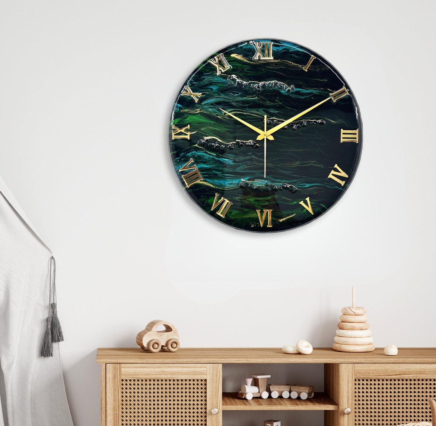Green Forest Silent Clock 17.5 inches