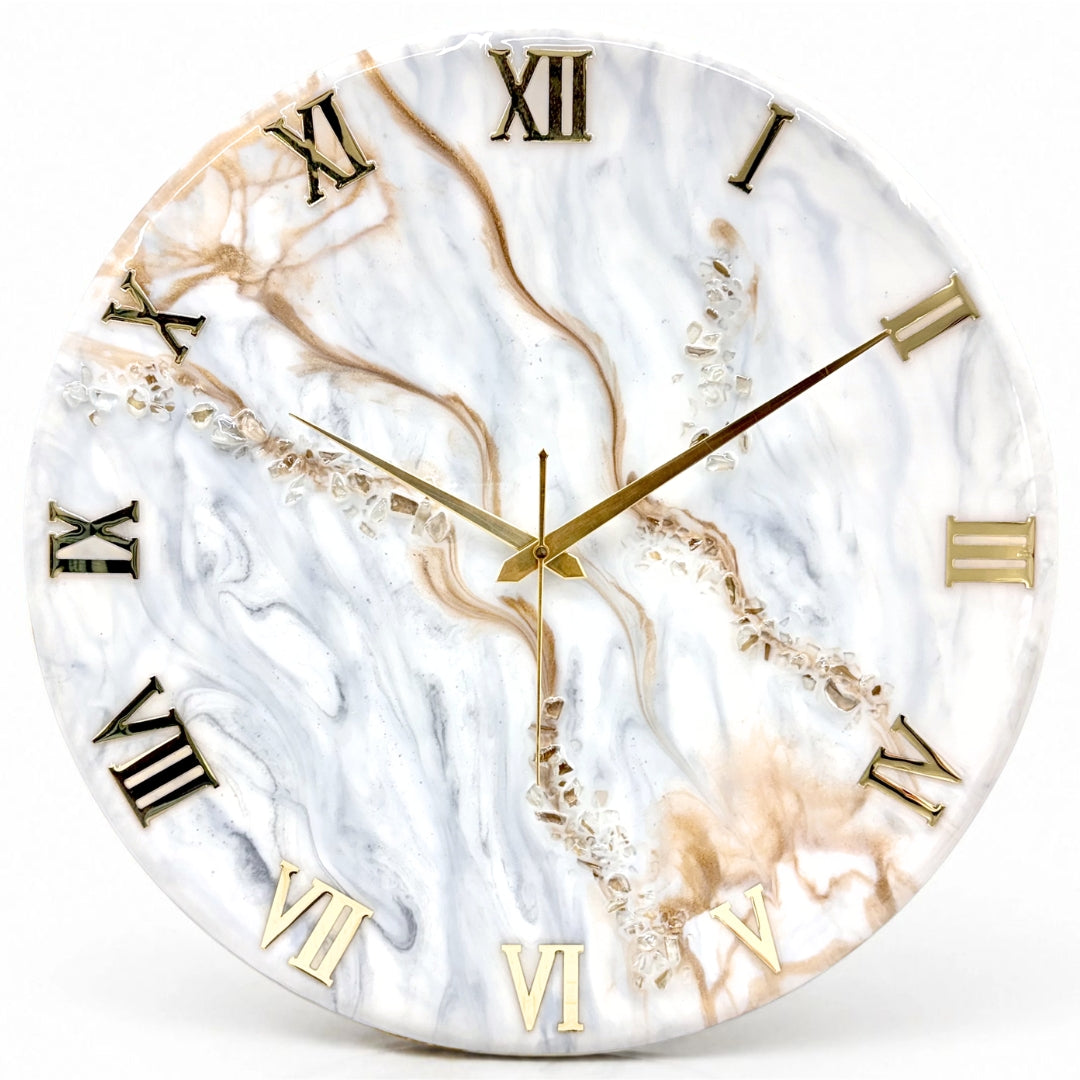 Beige Silent Clock 17.5 Inches