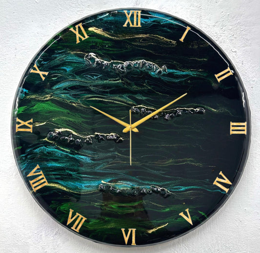 Green Forest Silent Clock 27 inches