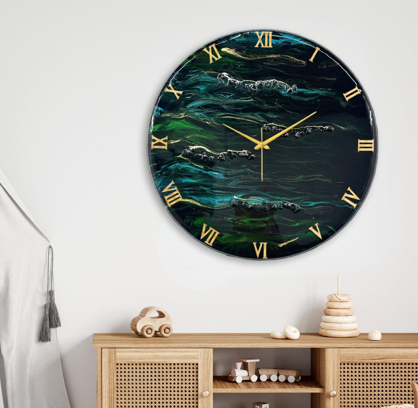 Green Forest Silent Clock 27 inches