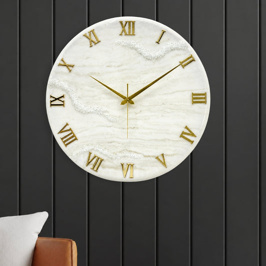 Golden Medium Size Silent Clock 17.5 Inches