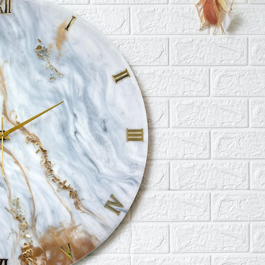 Beige Silent Clock 27 Inches