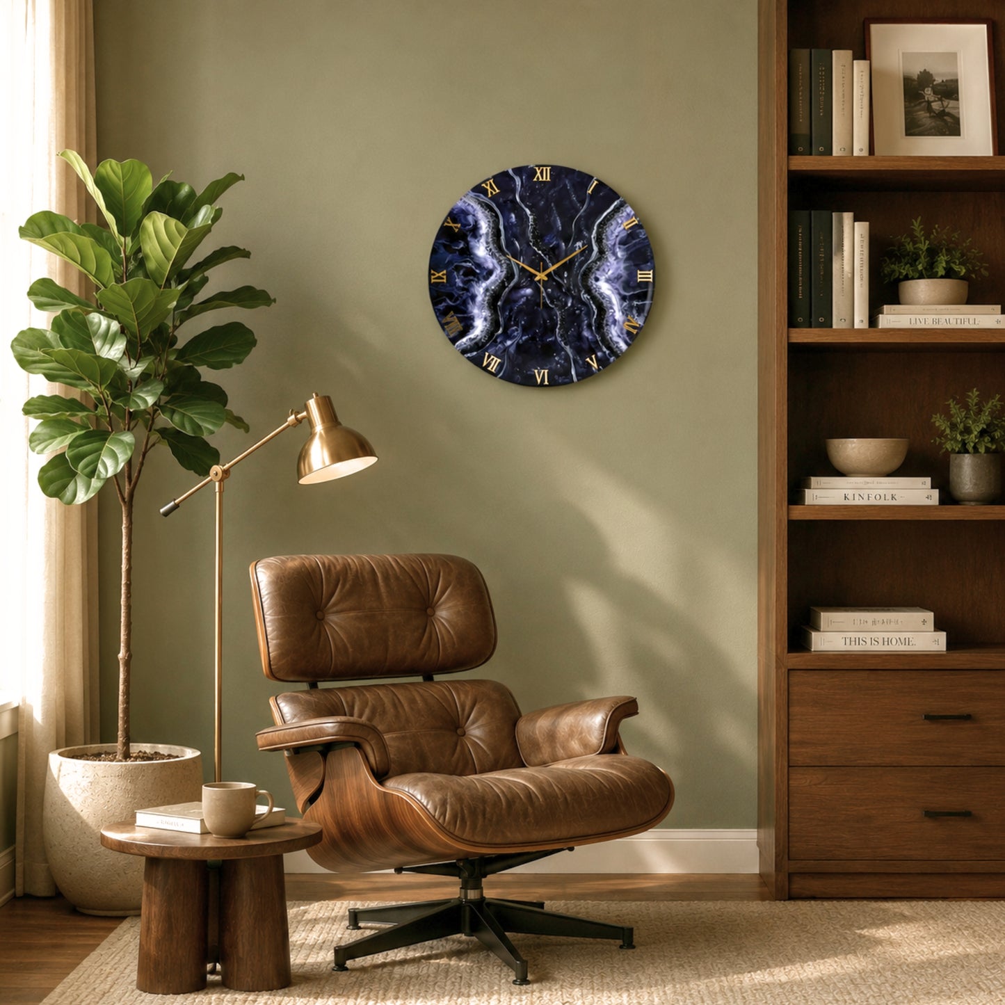 Blue Crystal Clock 27 inches