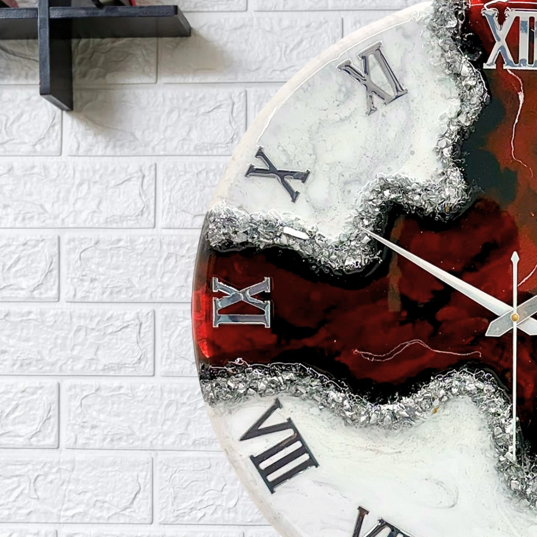 Crimson rift Silent Clock 17.5 inches