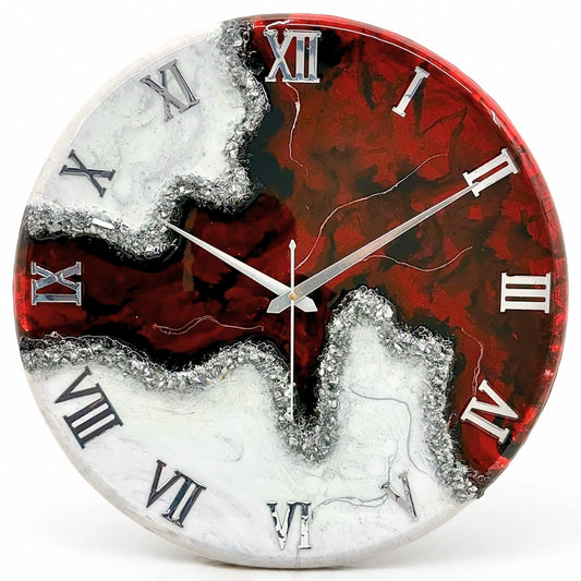 Crimson rift Silent Clock 17.5 inches
