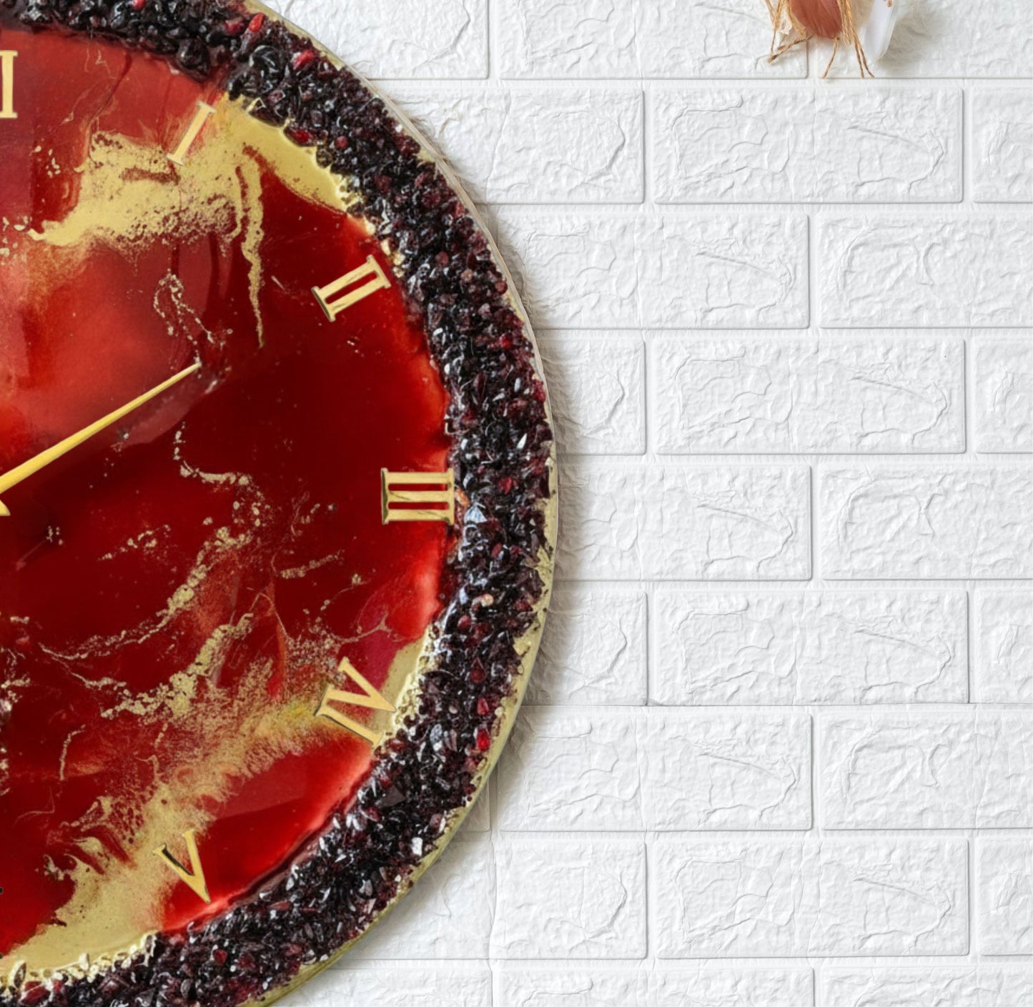 Red Ring Silent Clock 27 Inches