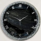 Black Silver Ring Silent Clock 27 Inches
