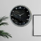 Black Silver Ring Silent Clock 27 Inches