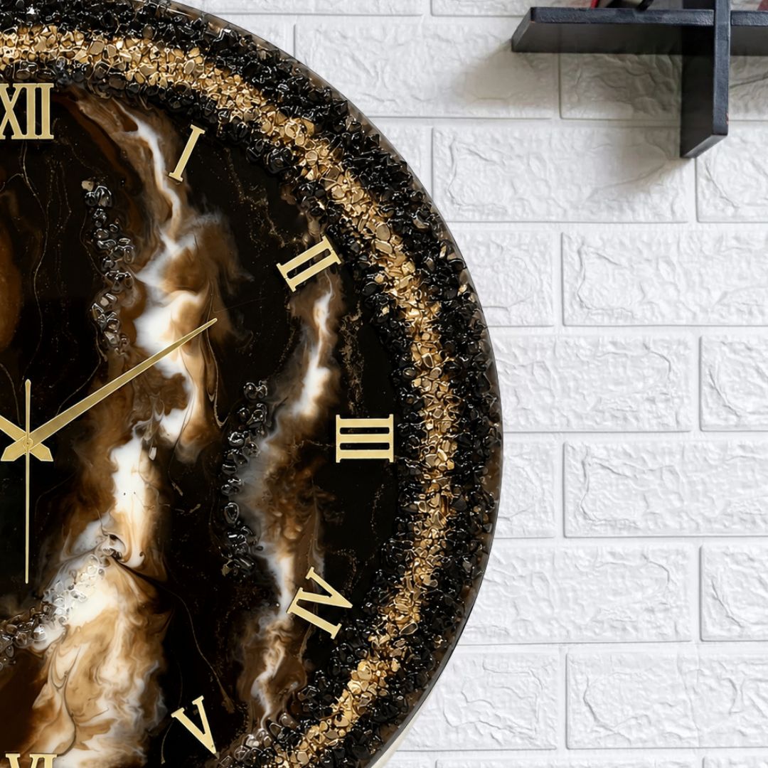 Mocha Clock 17.5 inches