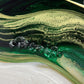Royal Green Resin Clock 17.5 Inches