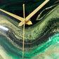 Royal Green Resin Clock 17.5 Inches