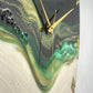 Royal Green Resin Clock 17.5 Inches