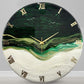 Royal Green Resin Clock 17.5 Inches