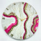 Pink Curves Marble Finish Clock Regular Size 17.5 Inches