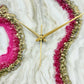 Pink Curves Marble Finish Wall Clock 27 Inches