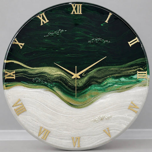 Green Eclipse Silent Clock 27 Inches