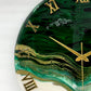 Royal Green Resin Clock 17.5 Inches