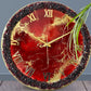 Red Ring Silent Clock 17.5 inches