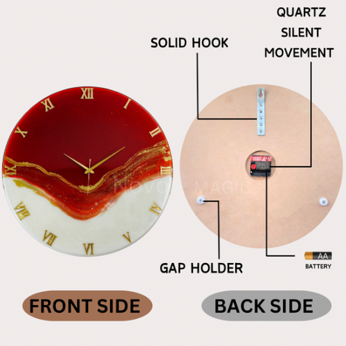 Red Stunner Large Silent Wall Clock 27 Inches