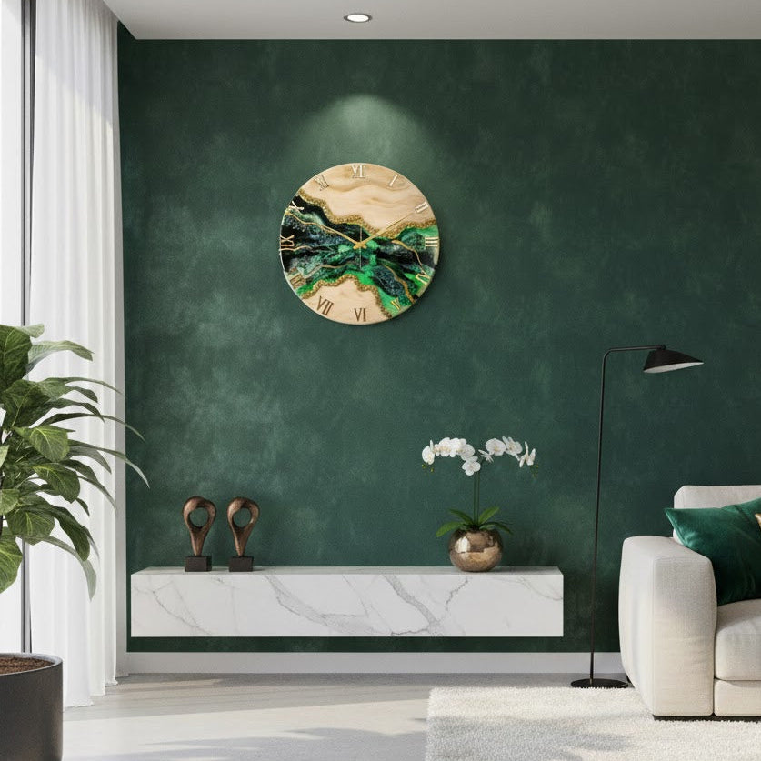 Green Pond Medium size Silent Clock 17.5 Inches